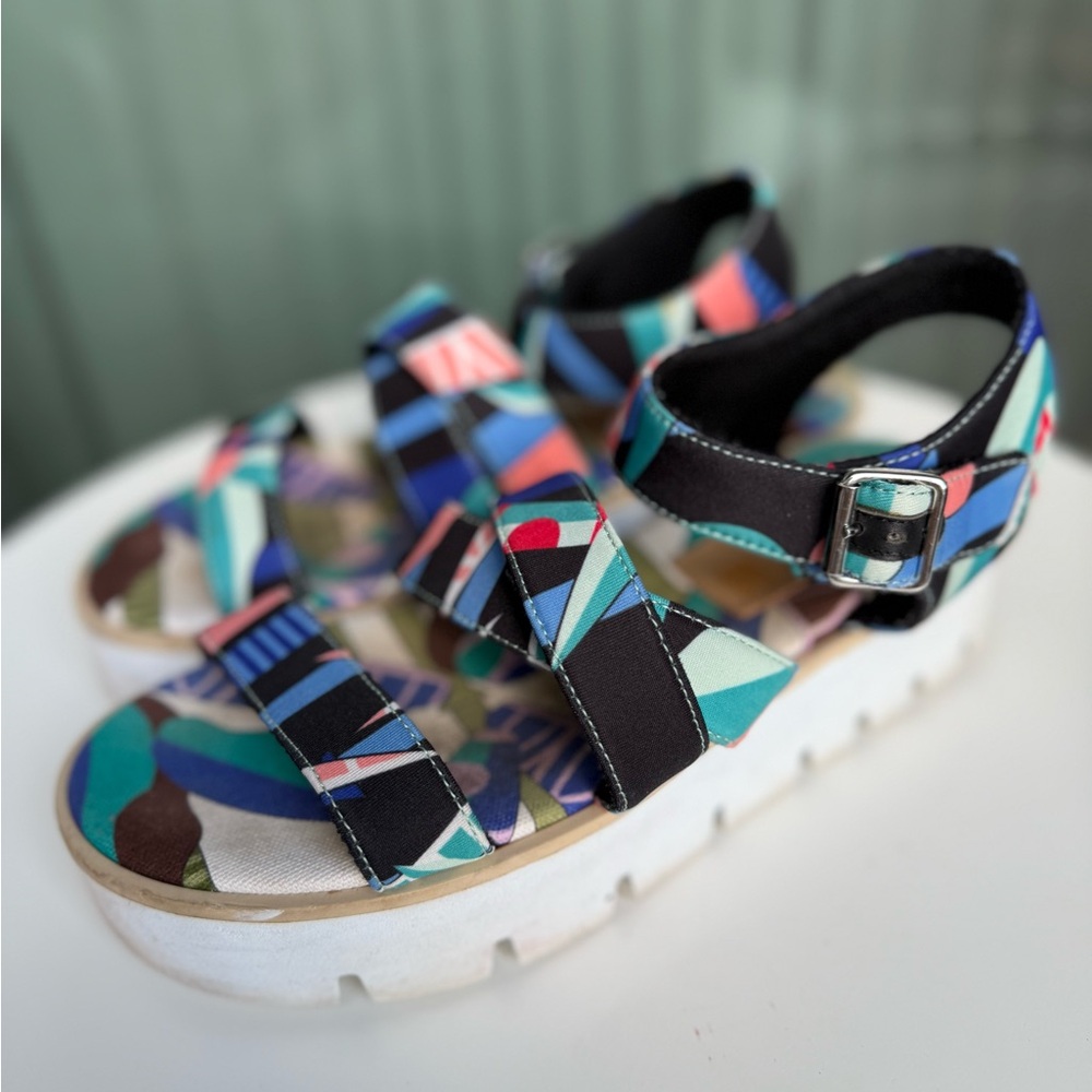 MSGM Women’s Wedges Sandals  in Multicolor Fabric, Size 39‎ (US 9)